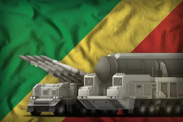 Kongo raketového vojska koncepce státní vlajka pozadí. 3D obrázek — Stock fotografie
