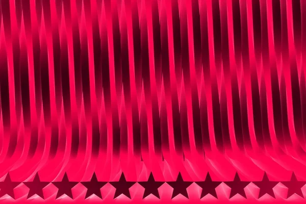 hi-tech red 3D Illustration of abstract background - geometric surfaces formed with extruded star shape, celebration concept