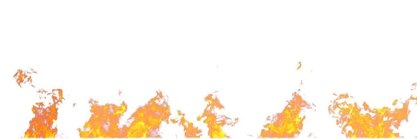 真正的火焰隔离在白色背景。在白色的5个火焰的模拟. — 图库照片