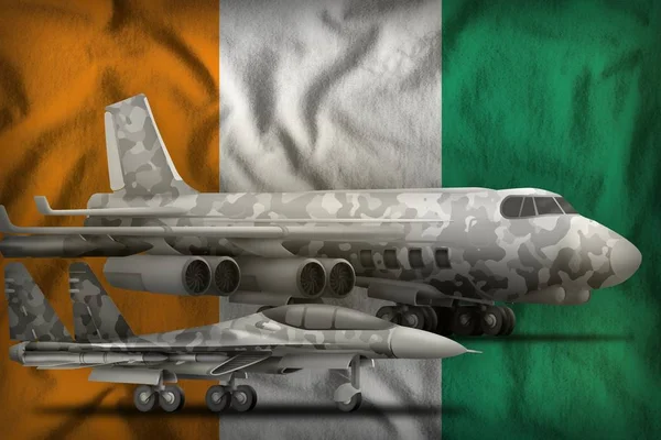 Cote d Ivoire flygvapen koncept på statligt flagga bakgrund. 3D illustration — Stockfoto