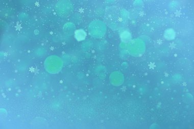 fantastik parlak Glitter ışıklar, içerik için boş alan ile arka plan ve düşen kar gevreği sinek, şenlikli mockup doku defocused
