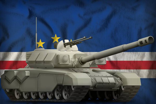 тяжелый танк на фоне национального флага Кабо-Верде. 3-е место
