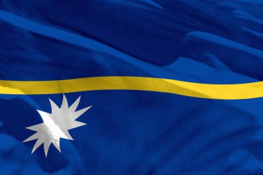 Doku veya arka plan olarak kullanmak için Nauru bayrağı sallayarak, bayrak rüzgar da çırpınıyor
