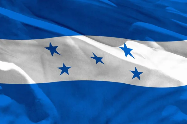 Waving Honduras flag for using as texture or background, the flag is fluttering on the wind — Stock Photo, Image