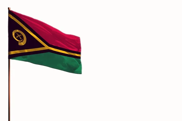 Flatternde Vanuatu-Flagge auf weißem Hintergrund, Attrappe mit Platz für Ihre Inhalte. — Stockfoto