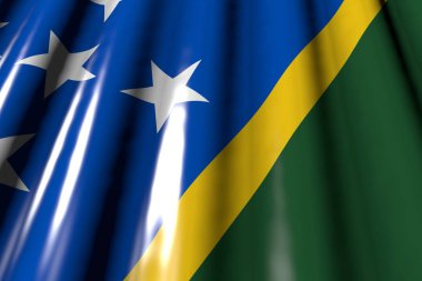 Solomon Adaları 'nın plastik bayrağı gibi görünen, köşesinde büyük kıvrımlar olan herhangi bir bayrak.