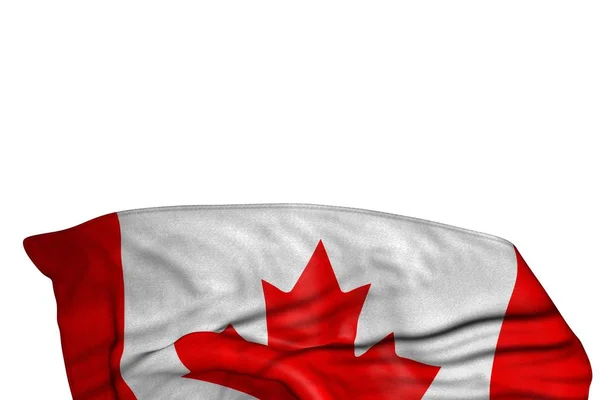 Wonderful Canada flag with large folds lay in the bottom isolated on white - any celebration flag 3d illustration — 스톡 사진