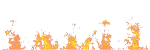 Vere fiamme di fuoco isolate su sfondo bianco. Mockup su bianco di 5 fiamme . — Foto Stock