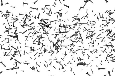 siyah erkek vidalar beyaz izole - yaratıcı endüstriyel 3d illüstrasyon, tasarımcı kullanımı için pic 