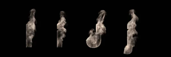 Sermaye (büyük) ve küçük harfler ı ve J siyah, sanatsal korkutucu yazı üzerinde izole karanlık duman veya sis yapılmış-semboller 3D Illustration — Stok fotoğraf