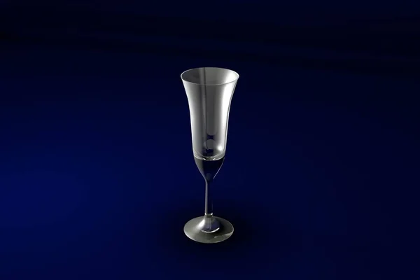 3D Illustration von Pousse Café mehrschichtiges Cocktailglas auf dunkelblauem Designhintergrund - Trinkglasrender — Stockfoto