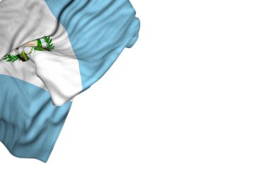 beyaz üzerinde izole üst sol köşesinde düz yatıyor büyük kıvrımlar ile güzel Guatemala bayrağı-herhangi bir bayram bayrağı 3D illüstrasyon