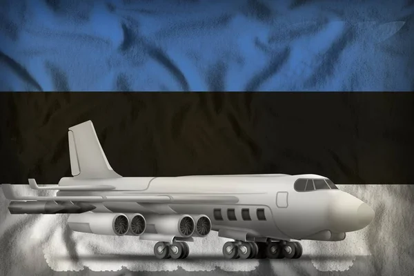 轰炸机在爱沙尼亚状态旗子背景。3d 插图 — 图库照片