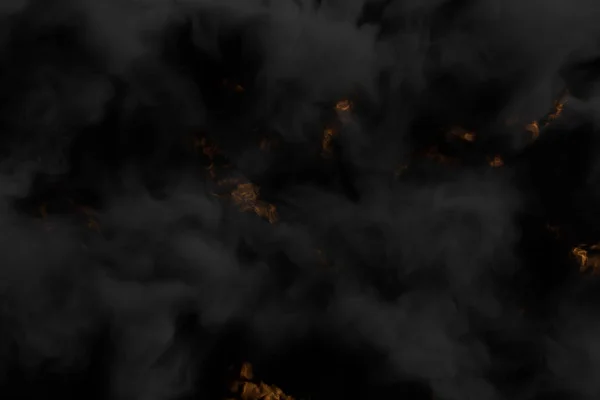 Dark smoke on blazing visionary fireplace background - fire 3D illustration — Stock Photo, Image