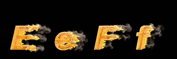 Creative 3d Illustration Of Symbols Capital Uppercase And Lowercase Letters Q And R Of Infernal Fire Alphabet Isolated On Black Background Larastock