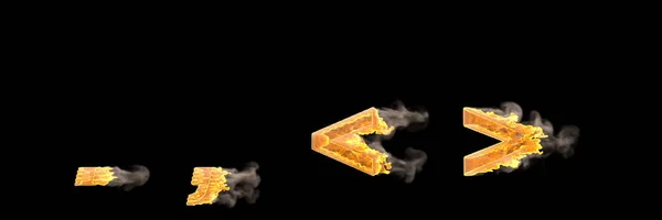 Período de fuego y humo (parada completa) coma y más o menos signos aislados en negro, velocidad de carrera concepto fuente - Ilustración 3D de símbolos —  Fotos de Stock