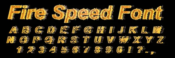 Fire and smoke capital (uppercase) and lowercase letters S and T isolated on black, racing speed concept font - 3D illustration of symbols — Stock Photo, Image