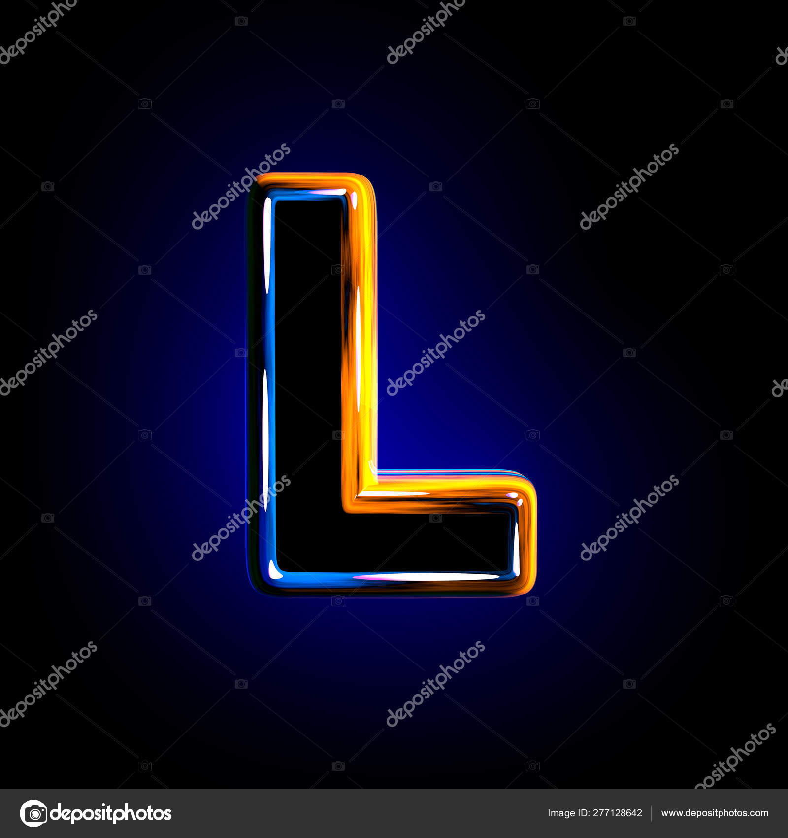 Dark shining glass alphabet - letter L isolated on dark background, 3D  illustration of symbols Stock Photo by ©Anton_Medvedev 277128642