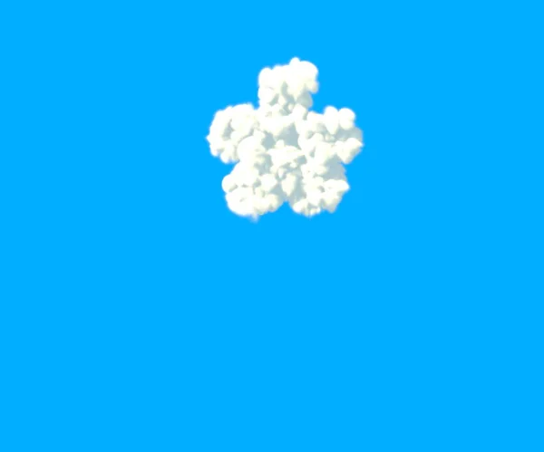 Nuvole alfabeto creativo, bianco asterisco nuvoloso isolato su sfondo cielo - Illustrazione 3D di simboli — Foto Stock