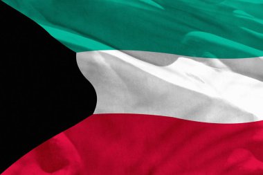 Doku veya arka plan olarak kullanmak için Kuveyt bayrağı sallayarak, bayrak rüzgar da çırpınıyor