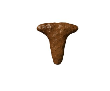 Kahverengi çamur veya bok alfabesi - beyaz arka plan üzerinde izole T harfi, sembollerin 3d illüstrasyon