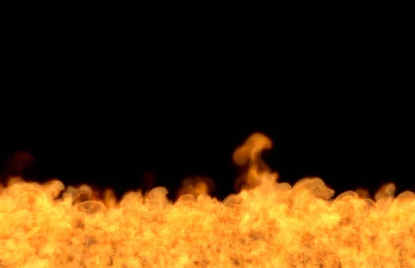 Палаюча лава на чорному тлі, вогонь з дна картини - вогонь 3D ілюстрація — стокове фото