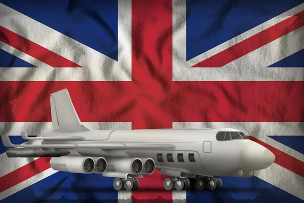 Bomber on the United Kingdom (UK) state flag background. 3d Illustration — Stock Photo, Image