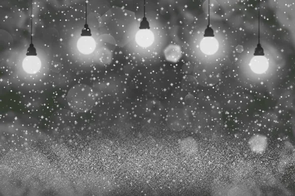 Ganska glittrande glitter ljus defokuserad glödlampor bokeh abstrakt bakgrund med gnistor flyga, Holiday utkast textur med tomt utrymme för ditt innehåll — Stockfoto