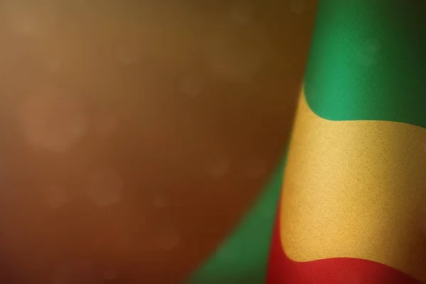 Bandera del Congo por el honor del día de los veteranos o el día conmemorativo. Gloria a los héroes del Congo del concepto de guerra sobre fondo de terciopelo oscuro naranja . — Foto de Stock