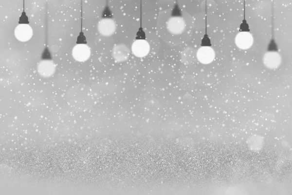 Wunderbare glänzende glitzernde Lichter defokussierte Glühbirnen Bokeh abstrakten Hintergrund mit Funken fliegen, feierliche Attrappe Textur mit Leerraum für Ihren Inhalt — Stockfoto