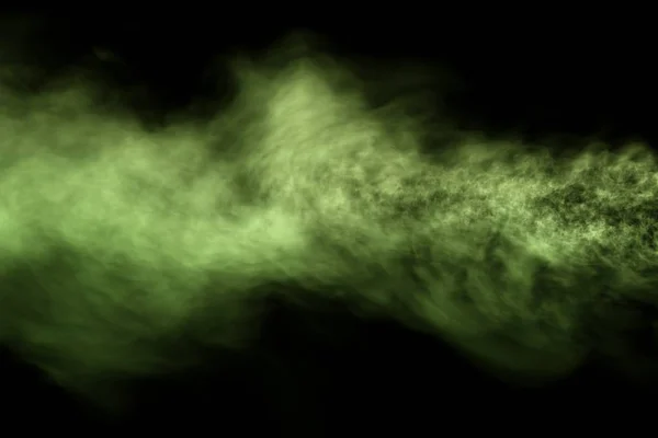 Bela ilustração 3D de misteriosa linha escura de fumaça isolada em fundo preto — Fotografia de Stock