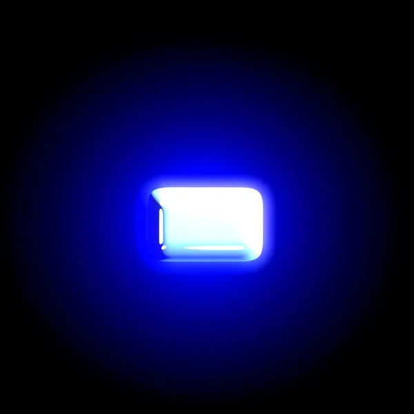 파란색 서리가 내린 눈 디자인 글로우 알파벳 - 단색 검은 색 배경에 고립 된 마이너스 (대시), 기호의 3D 그림 — 스톡 사진