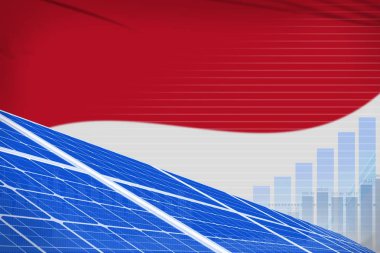 Monako güneş enerjisi enerji dijital grafik kavramı - yeşil doğal enerji endüstriyel illüstrasyon. 3d İllüstrasyon