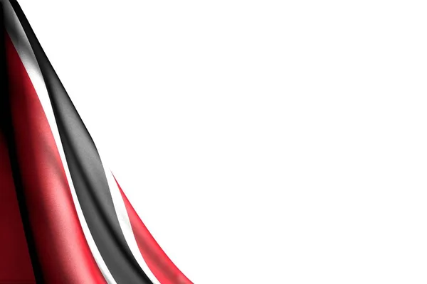 Bela foto isolada de Trinidad e Tobago bandeira pendura no canto - mockup em branco com lugar para o seu texto - qualquer bandeira celebração ilustração 3d — Fotografia de Stock