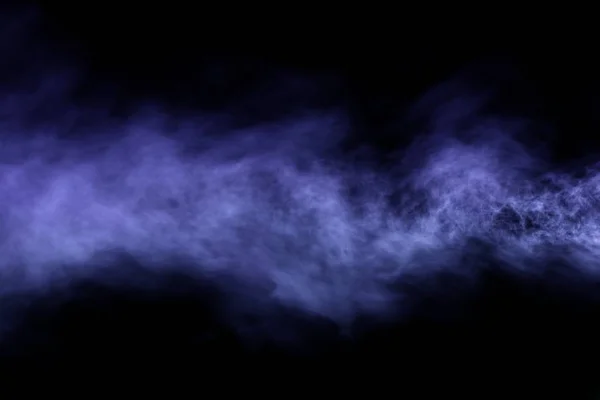 Симпатична важка магічна лінія плоского диму ізольована на чорному 3D ілюстрація диму — стокове фото