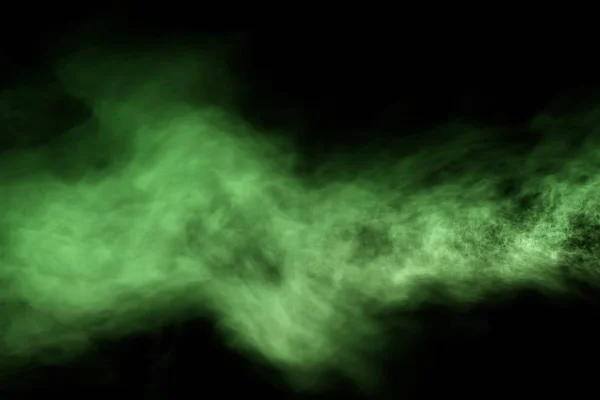 Mignon espace lourd ligne de fumée plate isolé sur noir - Illustration 3D de la fumée — Photo