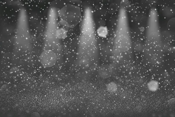 Aranyos ragyogó csillogás fények defókuszált színpadi spotlámpák bokeh absztrakt háttér szikra repülni, fesztivál makett textúra üres helyet a tartalom — Stock Fotó