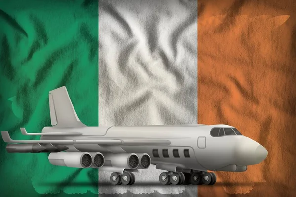 Bombplan på Irlands statsflagga bakgrund. 3d Illustration — Stockfoto