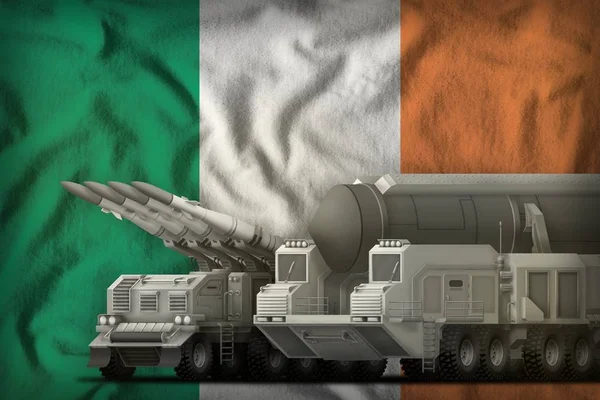 Irland rakettrupper koncept på den nationella flaggan bakgrund. 3d Illustration — Stockfoto