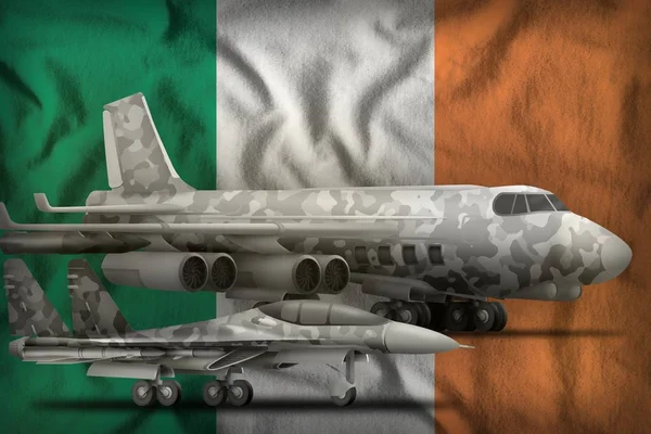 Irland flygvapen koncept på statlig flagga bakgrund. 3d Illustration — Stockfoto
