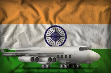 bomber on the India state flag background. 3d Illustration