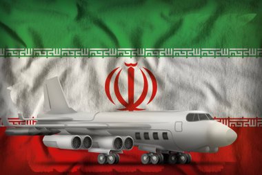 İran bayrak geçmişindeki bombacı. 3d Görüntü