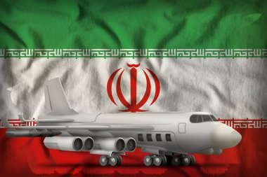 İran bayrak geçmişindeki bombacı. 3d Görüntü