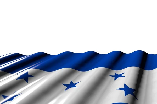 Красивый сияющий флаг Гондураса с большими складками лежат на дне изолированы на белом - любой праздник флаг 3d иллюстрации — стоковое фото