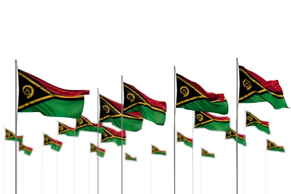 Niedlichen Vanuatu Isolierten Flaggen Einer Reihe Mit Selektivem Fokus Und — Stockfoto
