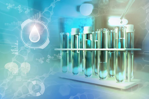 Dricksvatten Kvalitetstest För Virus Som Covid 2019 Koncept Lab Bevis — Stockfoto