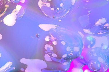 Sıvı gibi parlak parlak sabun veya kabarcıklar soyut gradyan doku 3D illüstrasyon - yumuşak odak arkaplan tasarımı şablonu