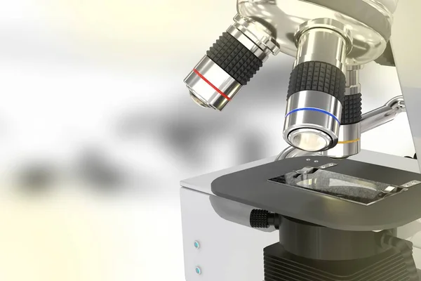Nano Technológia Kutatási Koncepció Labor Modern Tudományos Mikroszkóp Szelektív Fókusz — Stock Fotó