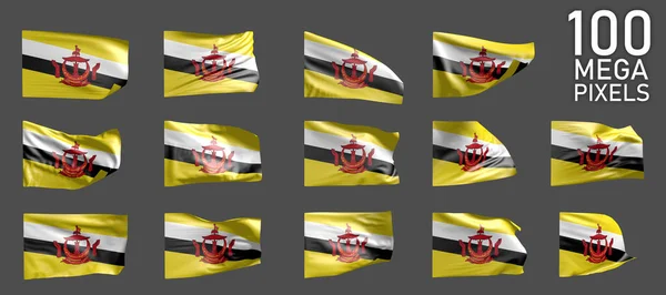 Muchas Imágenes Diferentes Brunei Darussalam Bandera Aislada Sobre Fondo Gris —  Fotos de Stock