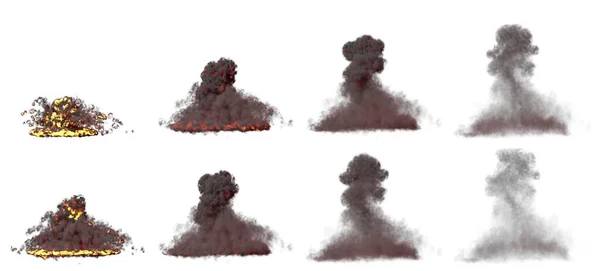 Beyaz Arka Planda Izole Edilmiş Büyük Bombası Patlamış Mantar Bulutu — Stok fotoğraf